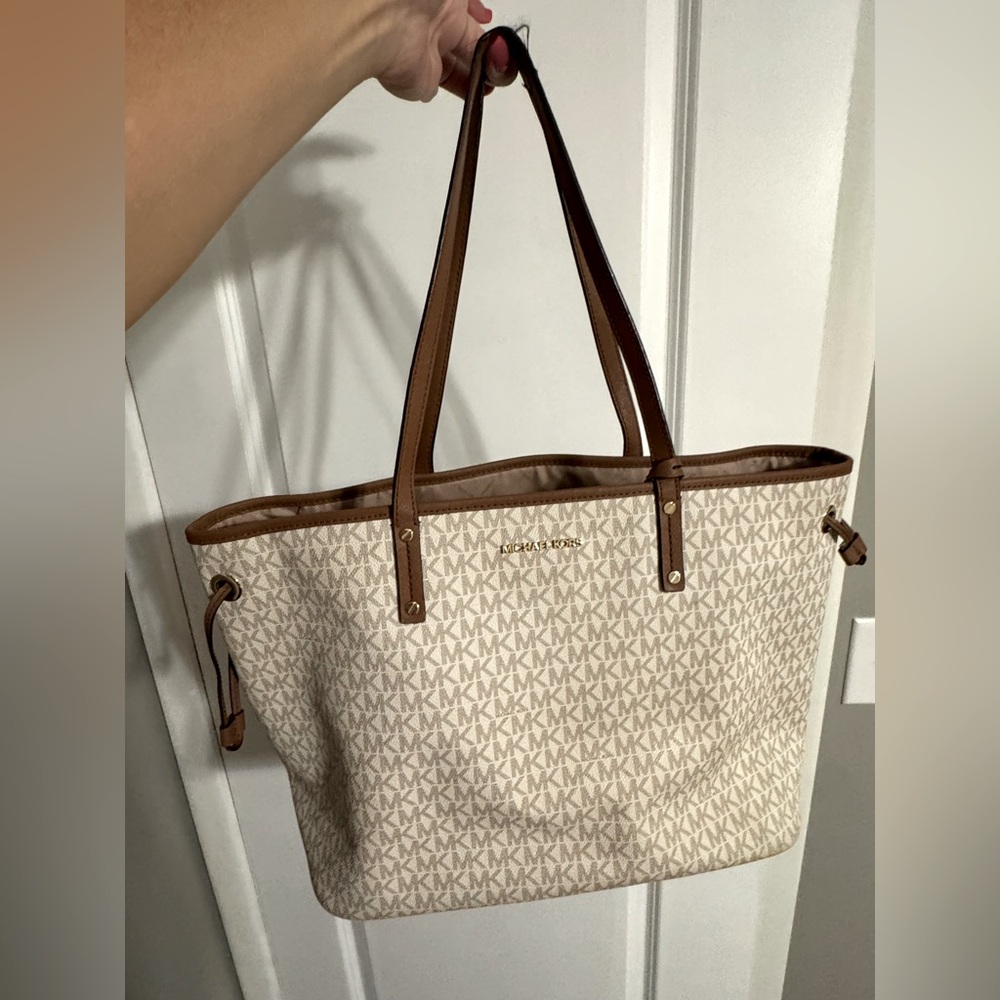 Michael Kors Tan and Brown Signature Tote